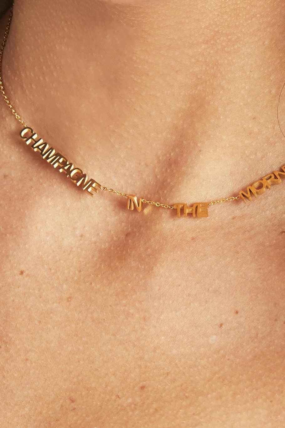 Collar Champagne In The Morning Plata Acero inoxidable Imagen3
